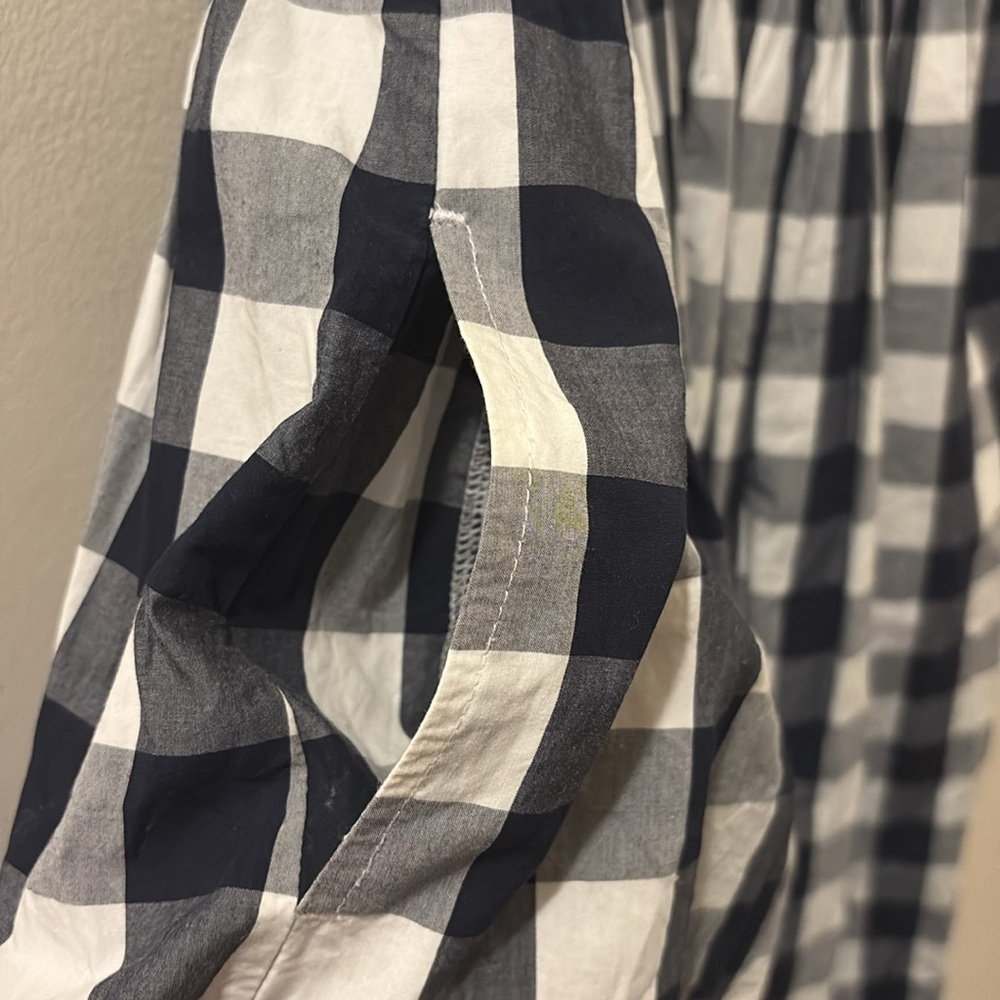 J. Crew Navy and White Checkered dress - 100% cotton - size 10 - pockets - Picture 3 of 6